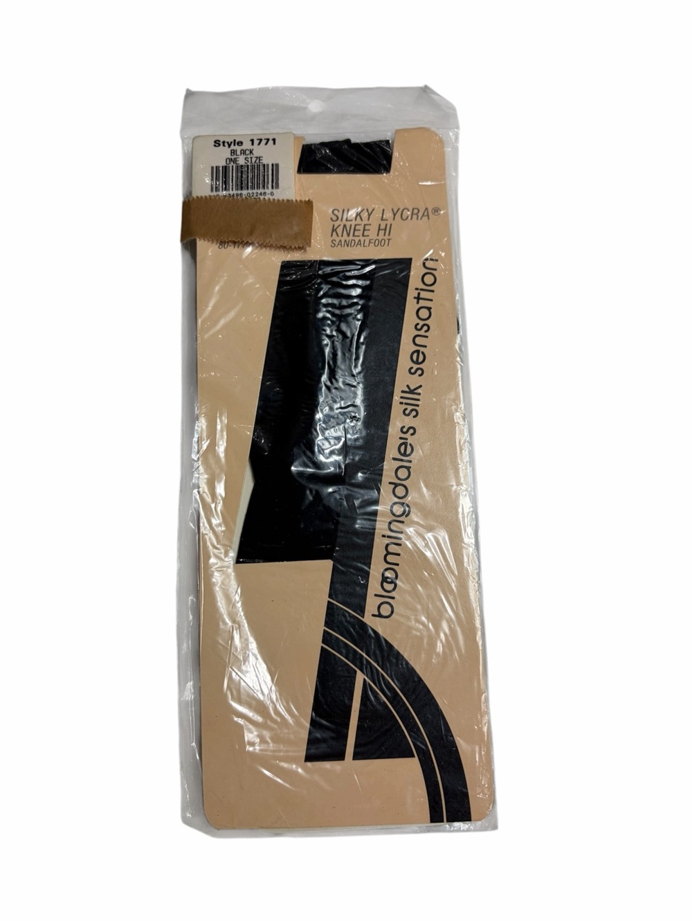 NWT vintage Bloomingdale’s black silky knee high Sandler foot socks nylons